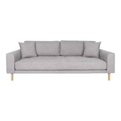 Lido 3-Seater Sofa - Light Grey, Fabric
