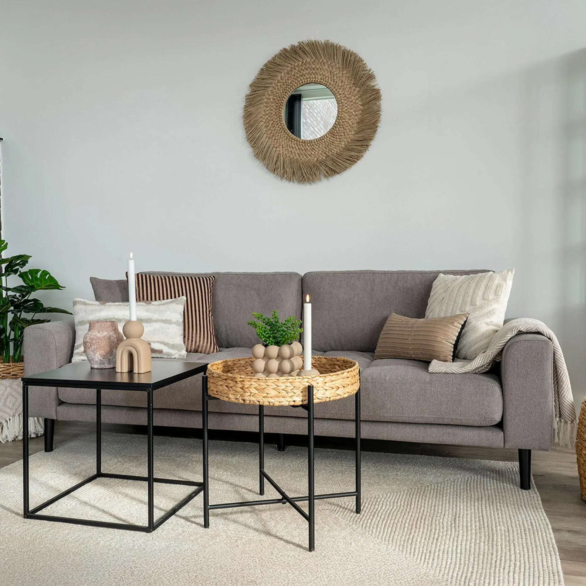 Lido 3-Seater Sofa - Stone, Fabric