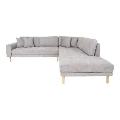 Lido Corner Sofa Open End LHF - Light Grey, Fabric image