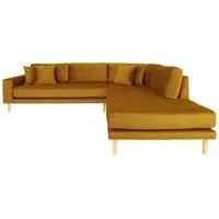 Lido Corner Sofa Open End LHF - Mustard Yellow, Fabric