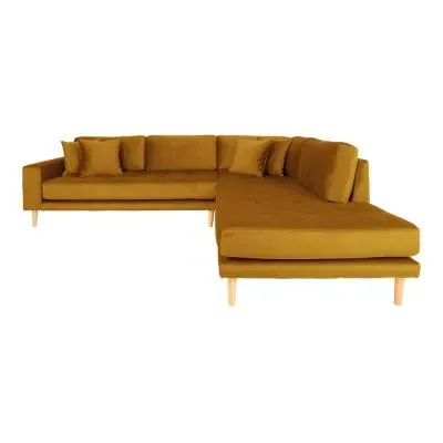 Lido Corner Sofa Open End LHF - Mustard Yellow, Fabric
