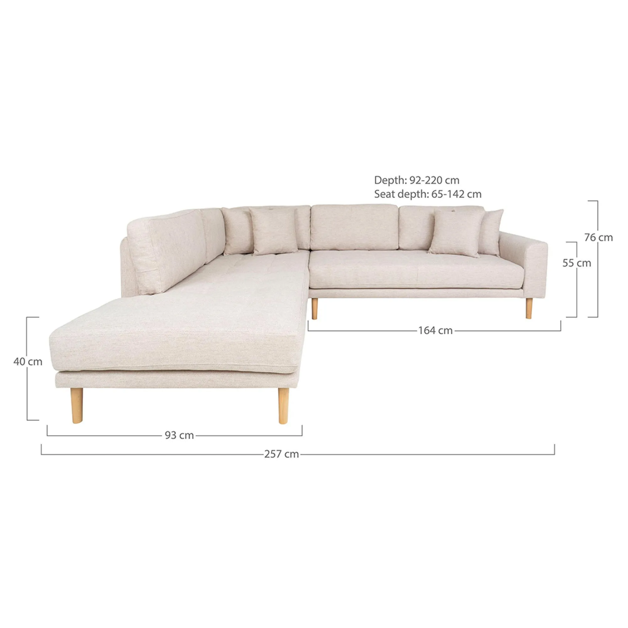Lido Corner Sofa Open End LHF - Sand