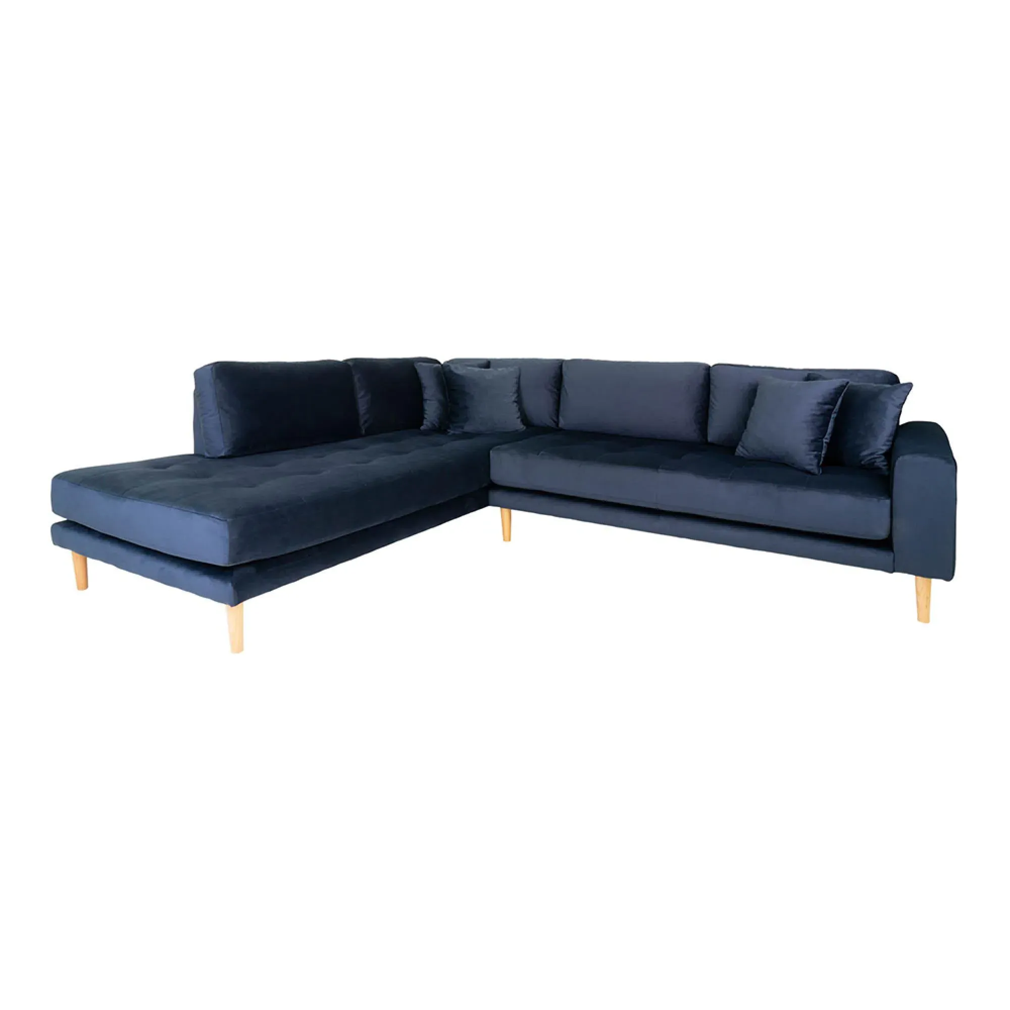 Lido Corner Sofa Open End RHF - Dark Blue, Velvet