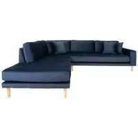 Lido Corner Sofa Open End RHF - Dark Blue, Velvet