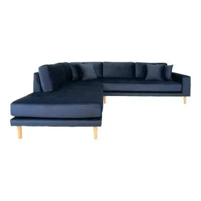 Lido Corner Sofa Open End RHF - Dark Blue, Velvet