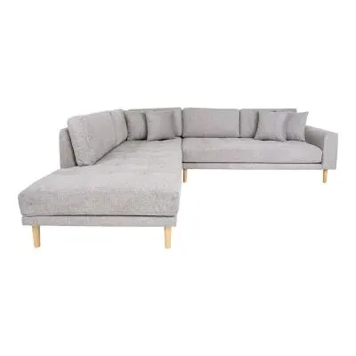 Lido Corner Sofa Open End RHF - Light Grey, Fabric