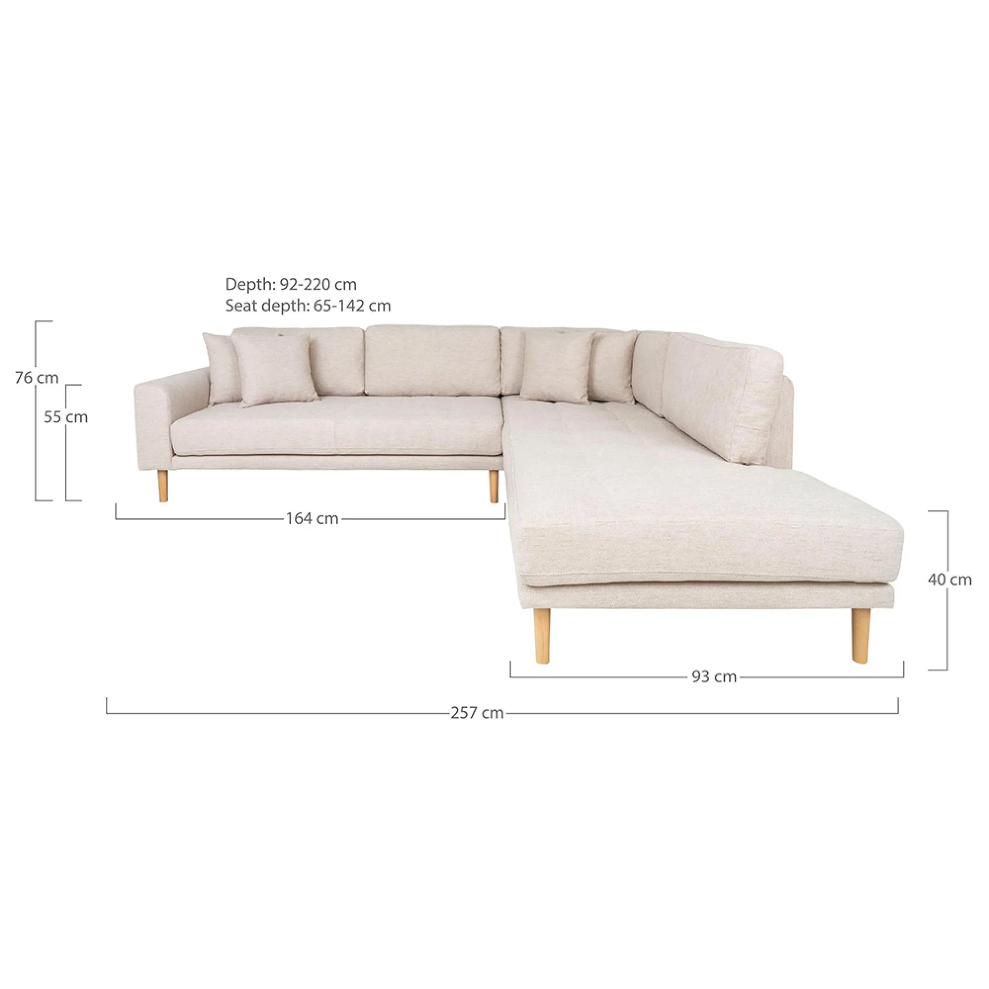 Lido Corner Sofa Open End RHF - Sand