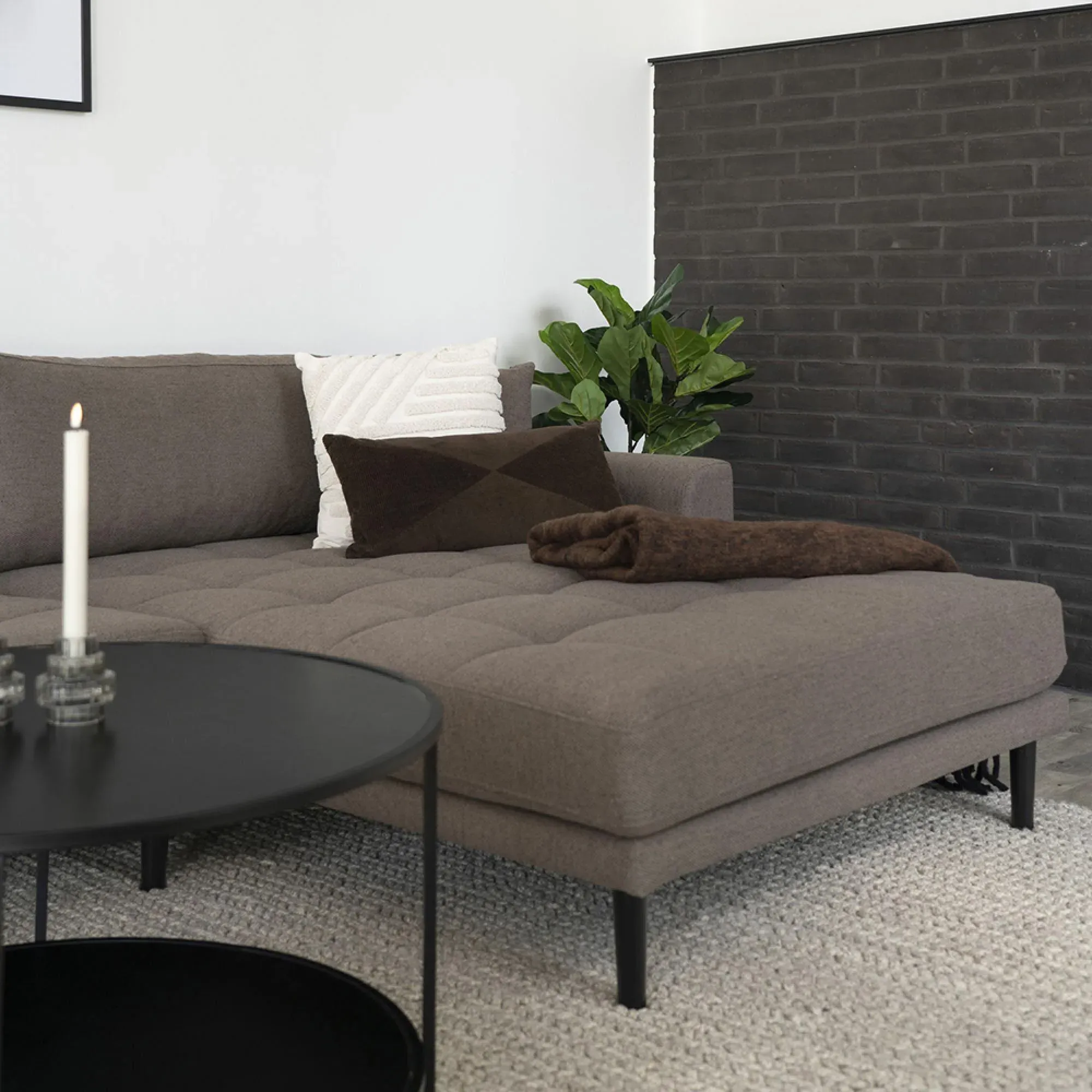 Lido LHF Lounge Sofa - Brown, Fabric