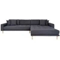 Lido LHF Lounge Sofa - Dark Grey, Fabric