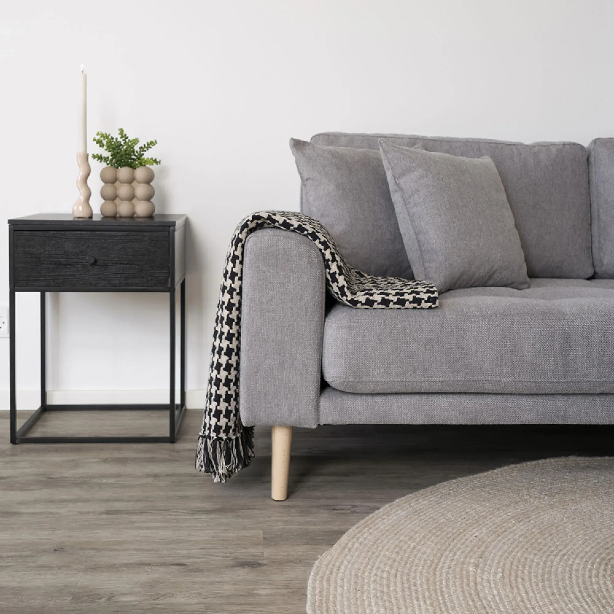 Lido LHF Lounge Sofa - Light Grey, Fabric