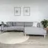 Lido LHF Lounge Sofa - Light Grey, Fabric