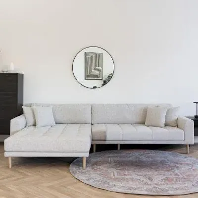 Lido RHF Lounge Sofa - Beige, Fabric