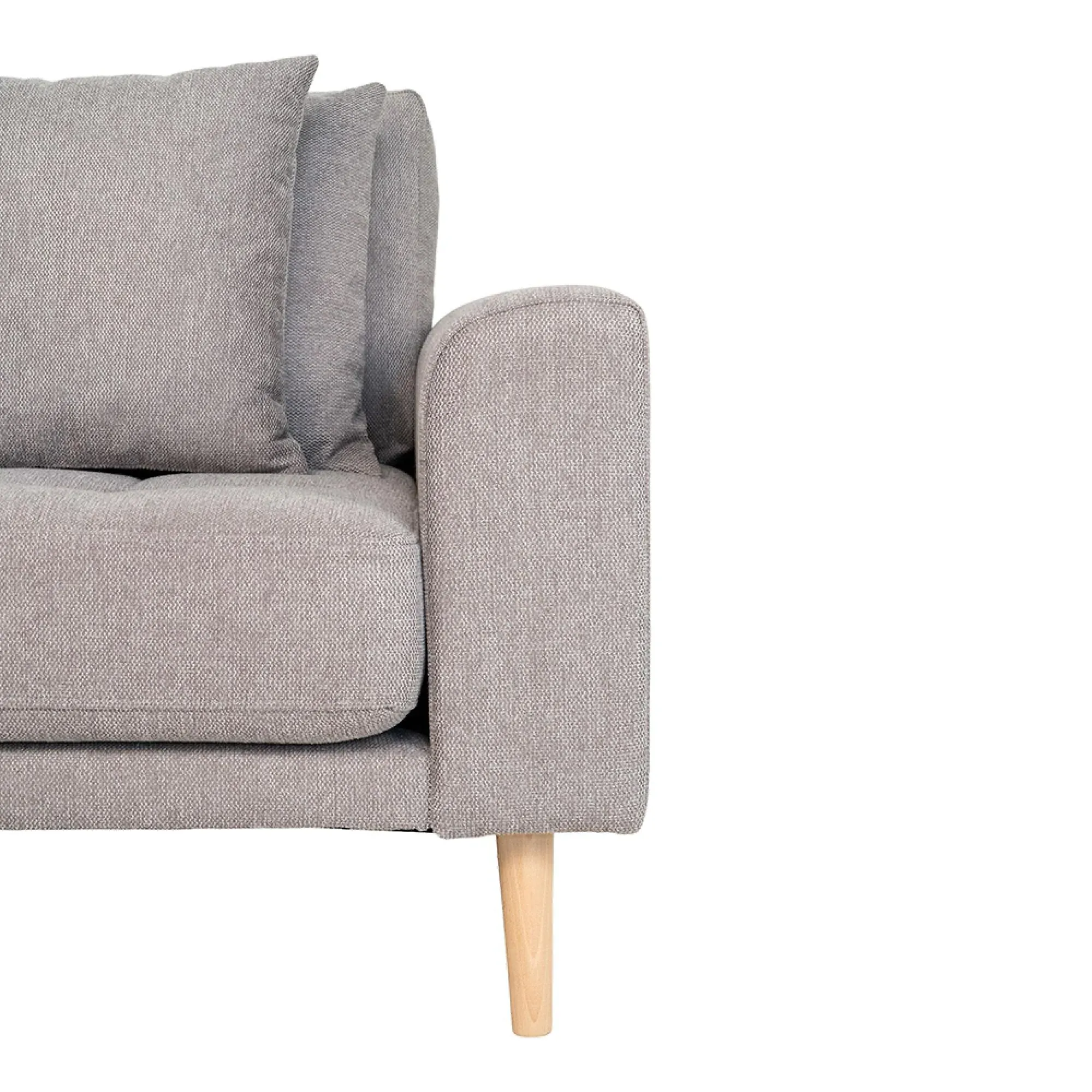 Lido Right Hand Facing Lounge Sofa - Light Grey, Fabric