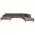 Lido U-Shaped Sofa Open End with Black Legs - Brown