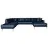 Lido U-Shaped Sofa Open End with Natural Legs - Dark Blue