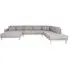 Lido U-Shaped Sofa Open End with Natural Legs - Light Grey