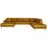 Lido U-Shaped Sofa Open End with Natural Legs - Mustard Yellow