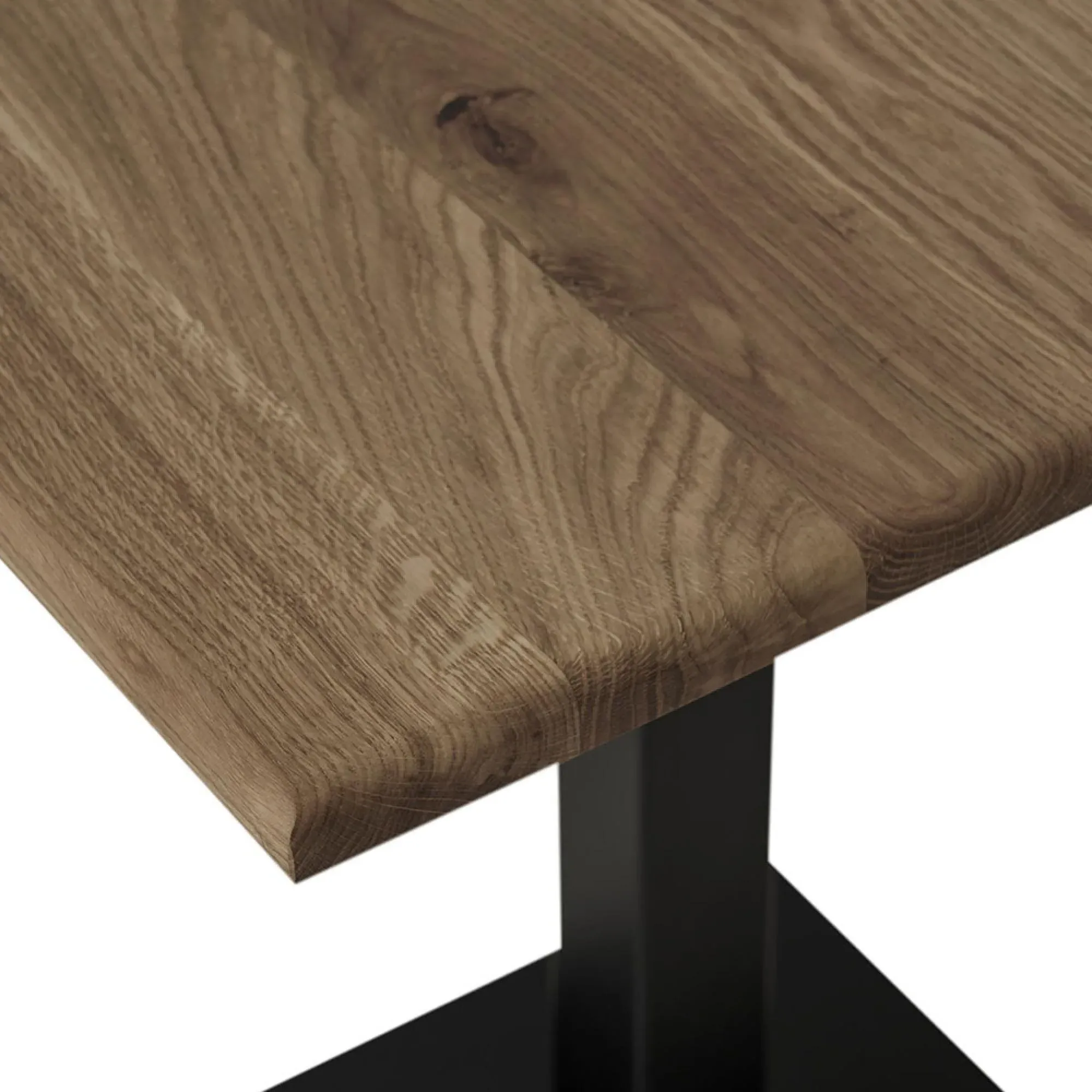 Lignano Square Cafe Table - Smoked, Oak