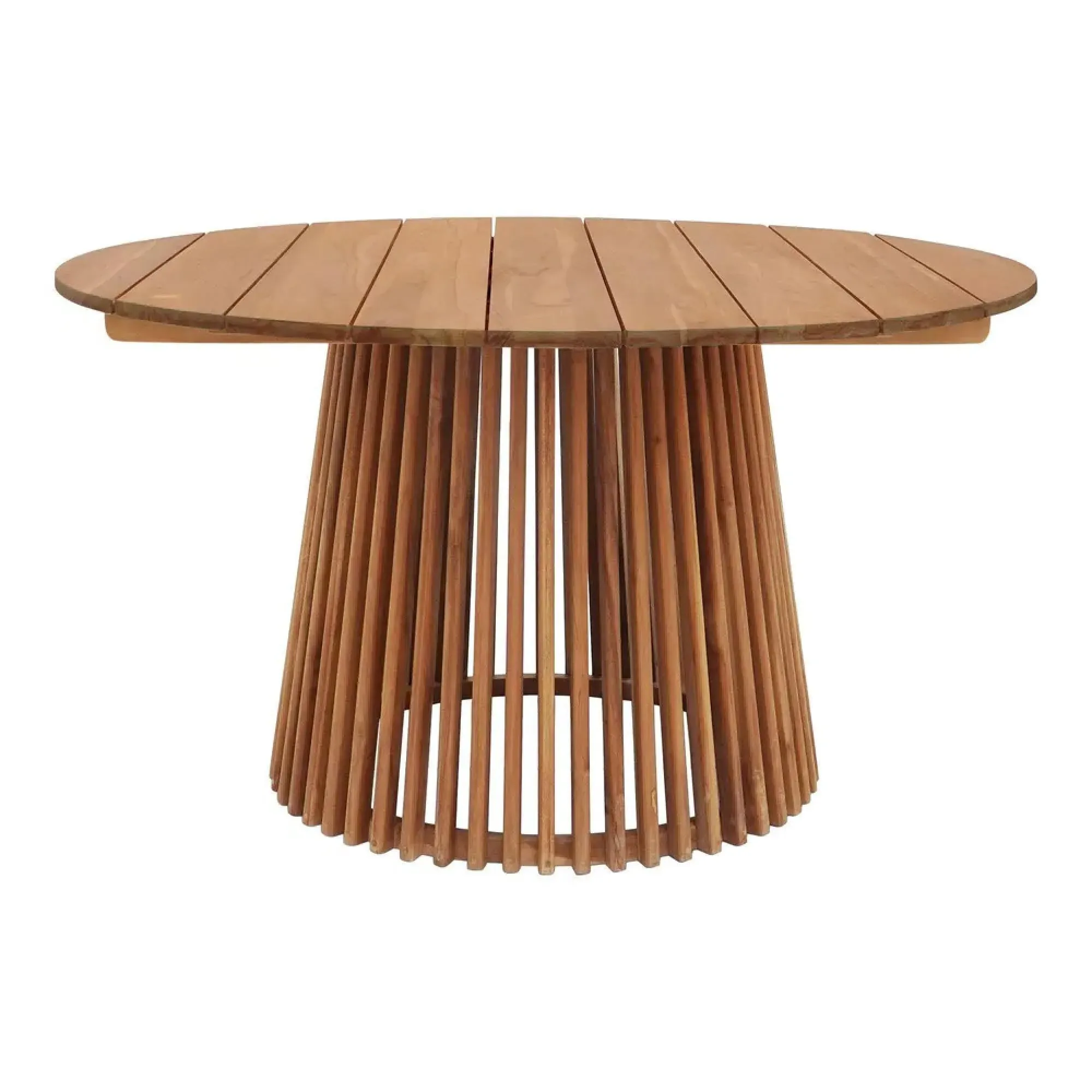 Lorca 4-Seater Round Dining Table - Natural, Teak Wood