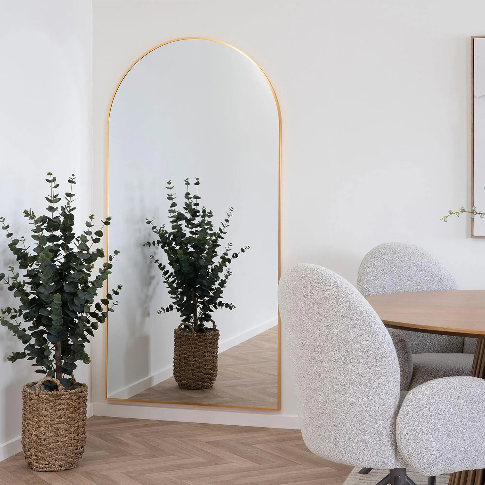 Madrid Arch Floor Standing Mirror - Brass