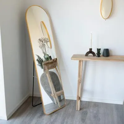 Madrid Arch Floor Standing Mirror - Brass