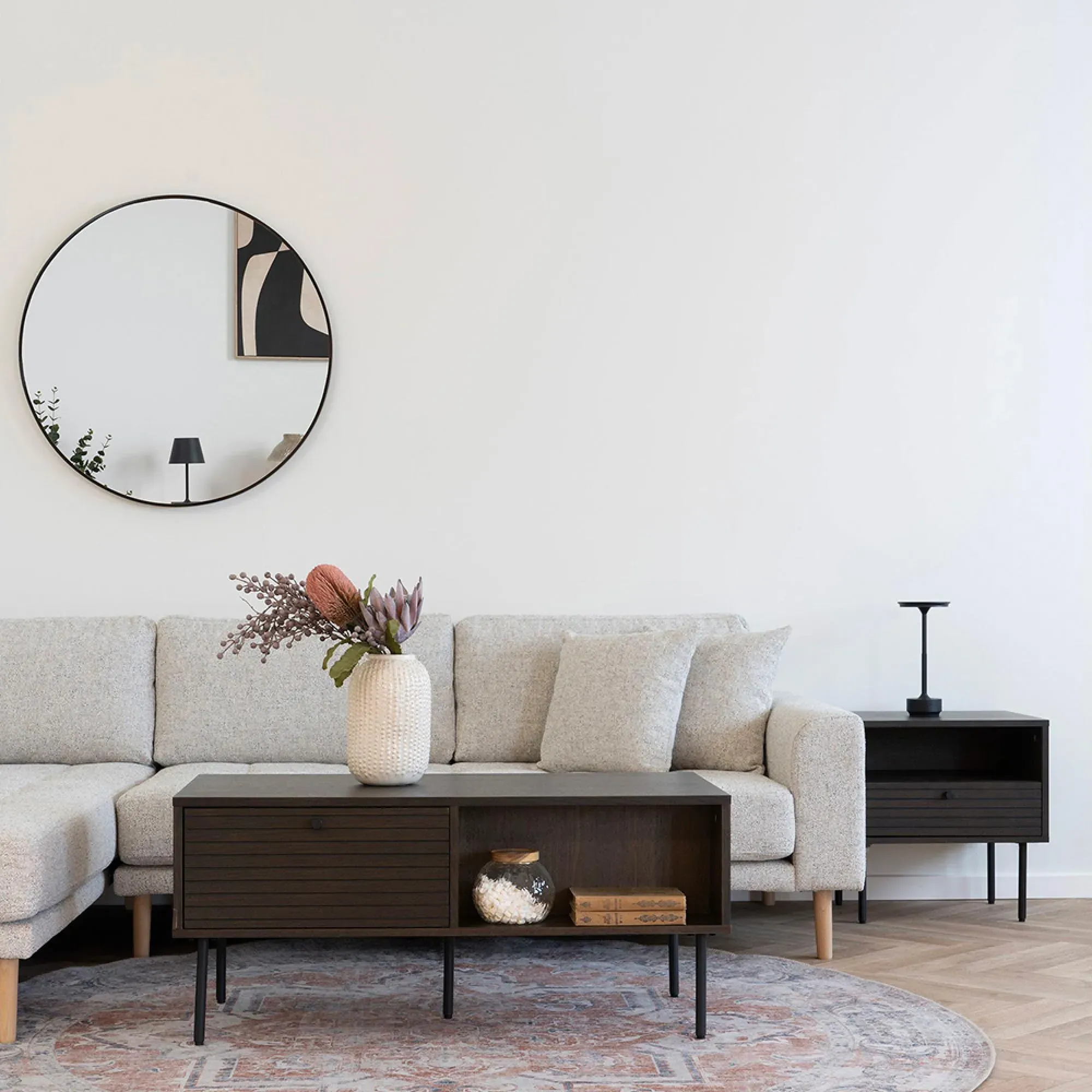 Madrid Round Wall Mirror - Black