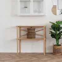 Manaus Console Table with Shelf - Natural, Bamboo