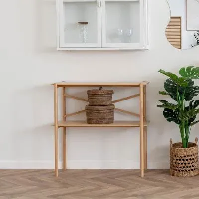 Manaus Console Table with Shelf - Natural, Bamboo image