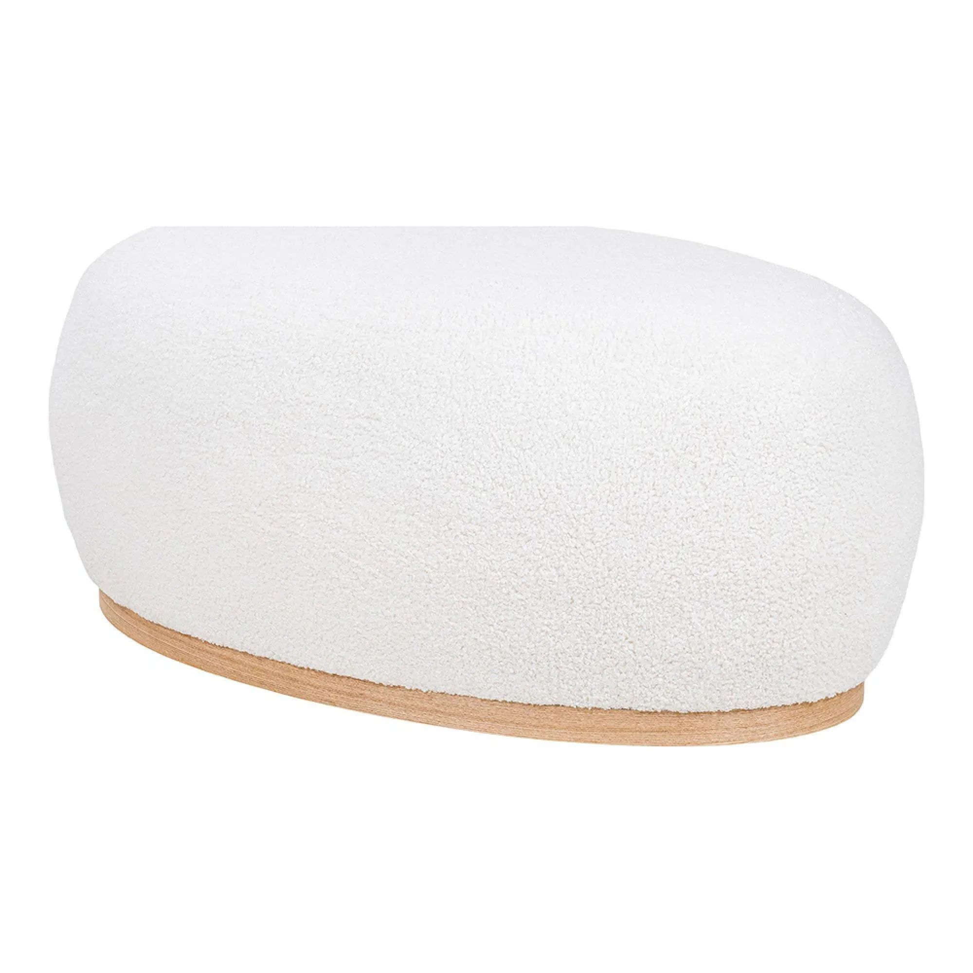 Manhattan Pouf - White, Boucle Fabric