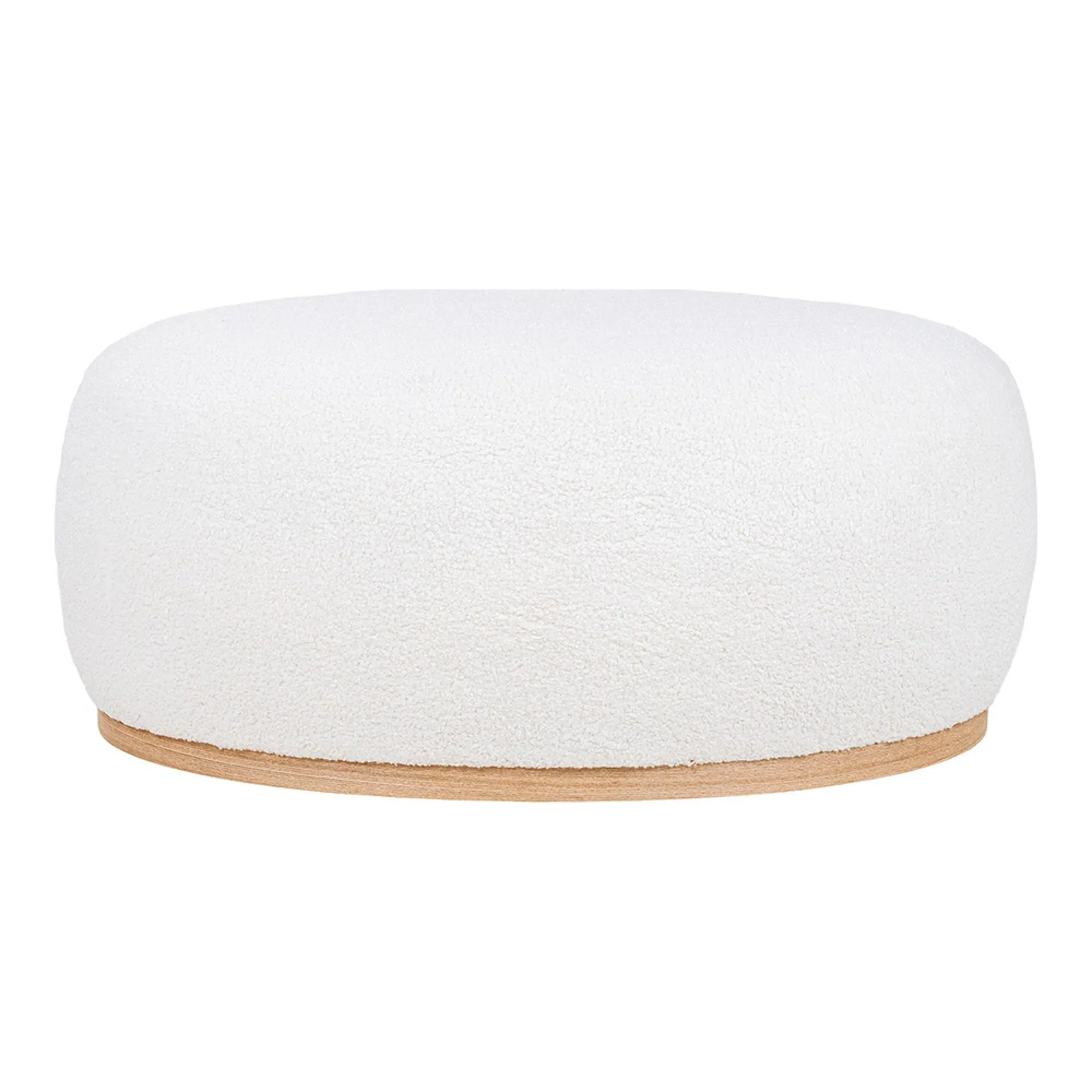 Manhattan Pouf - White, Boucle Fabric