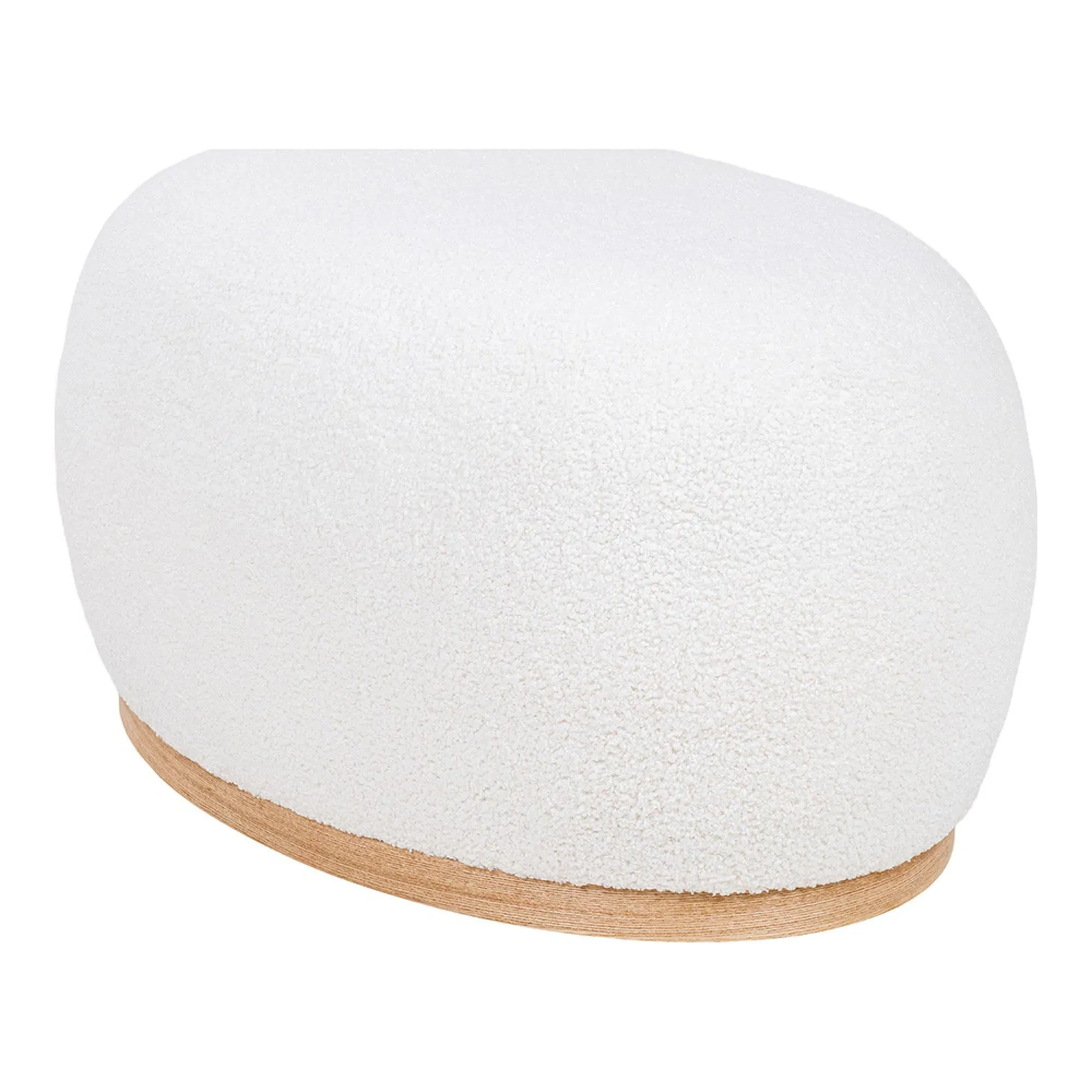 Manhattan Pouf - White, Boucle Fabric