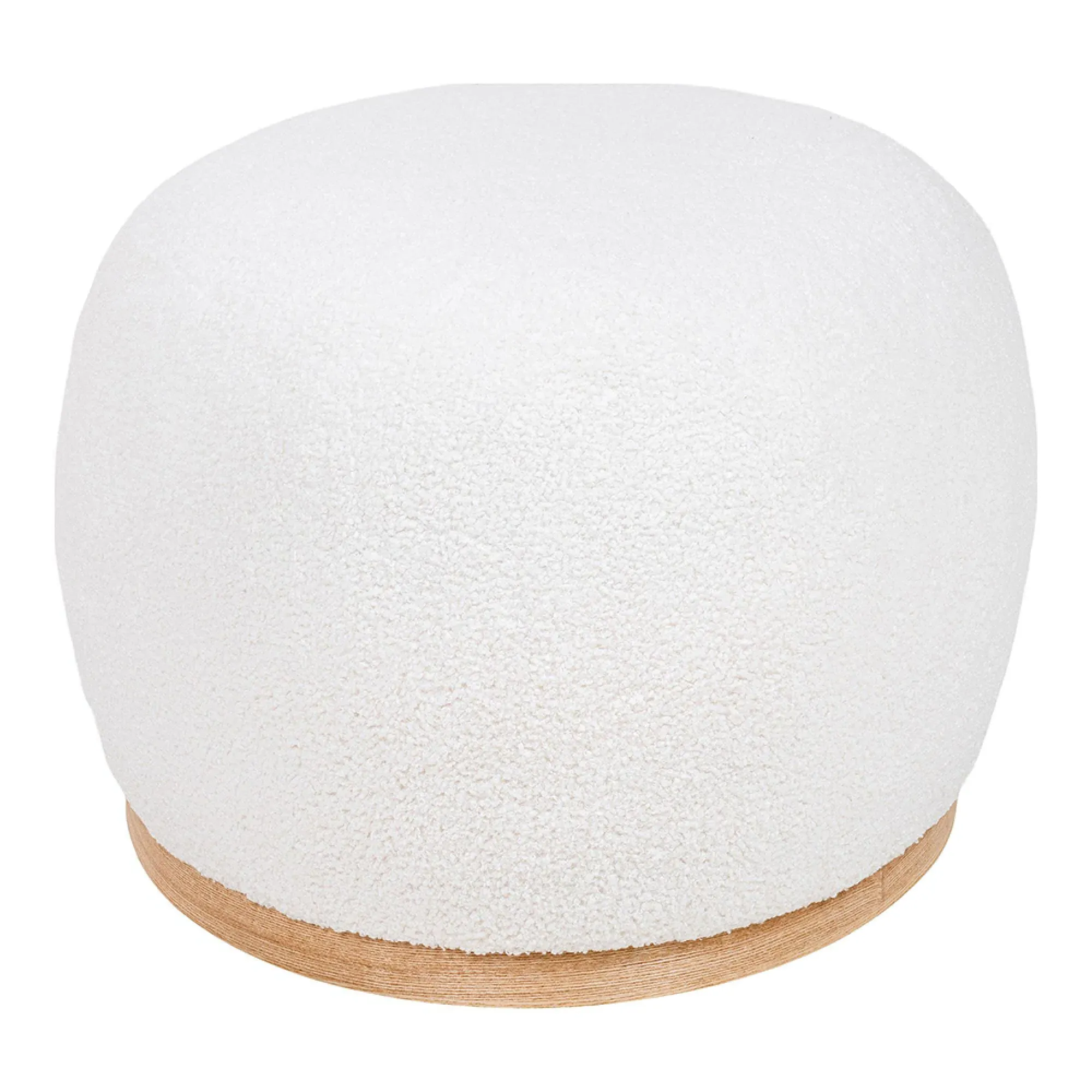 Manhattan Pouf - White, Boucle Fabric