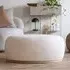 Manhattan Pouf - White, Boucle Fabric