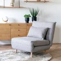 Marlow Click Clack Sofa Bed - Grey, Fabric