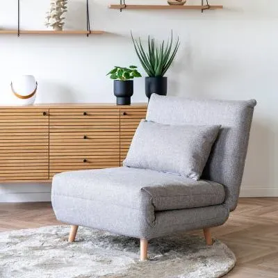 Marlow Click Clack Sofa Bed - Grey, Fabric image