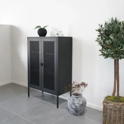 Melbourne 2 Door Cabinet - Black, Metal image