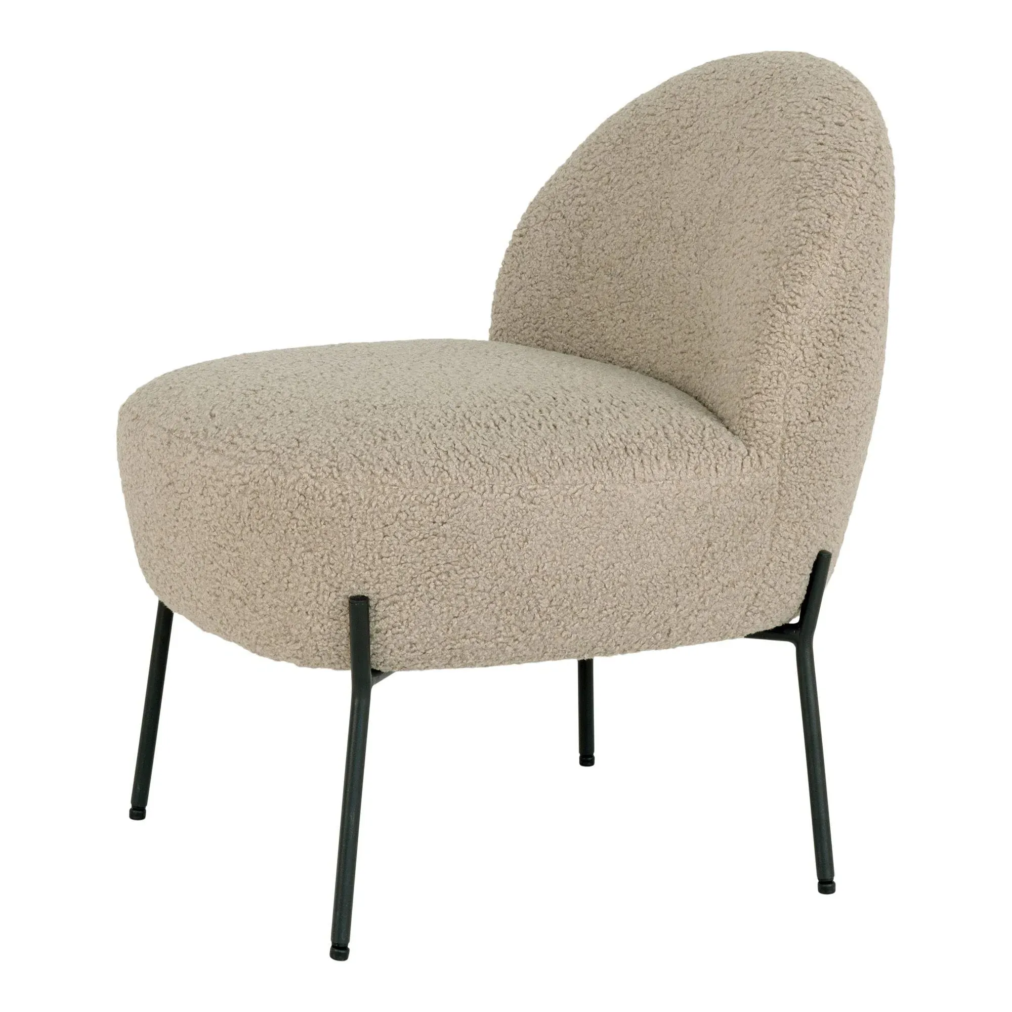 Merida Lounge Chair - Beige, Fabric