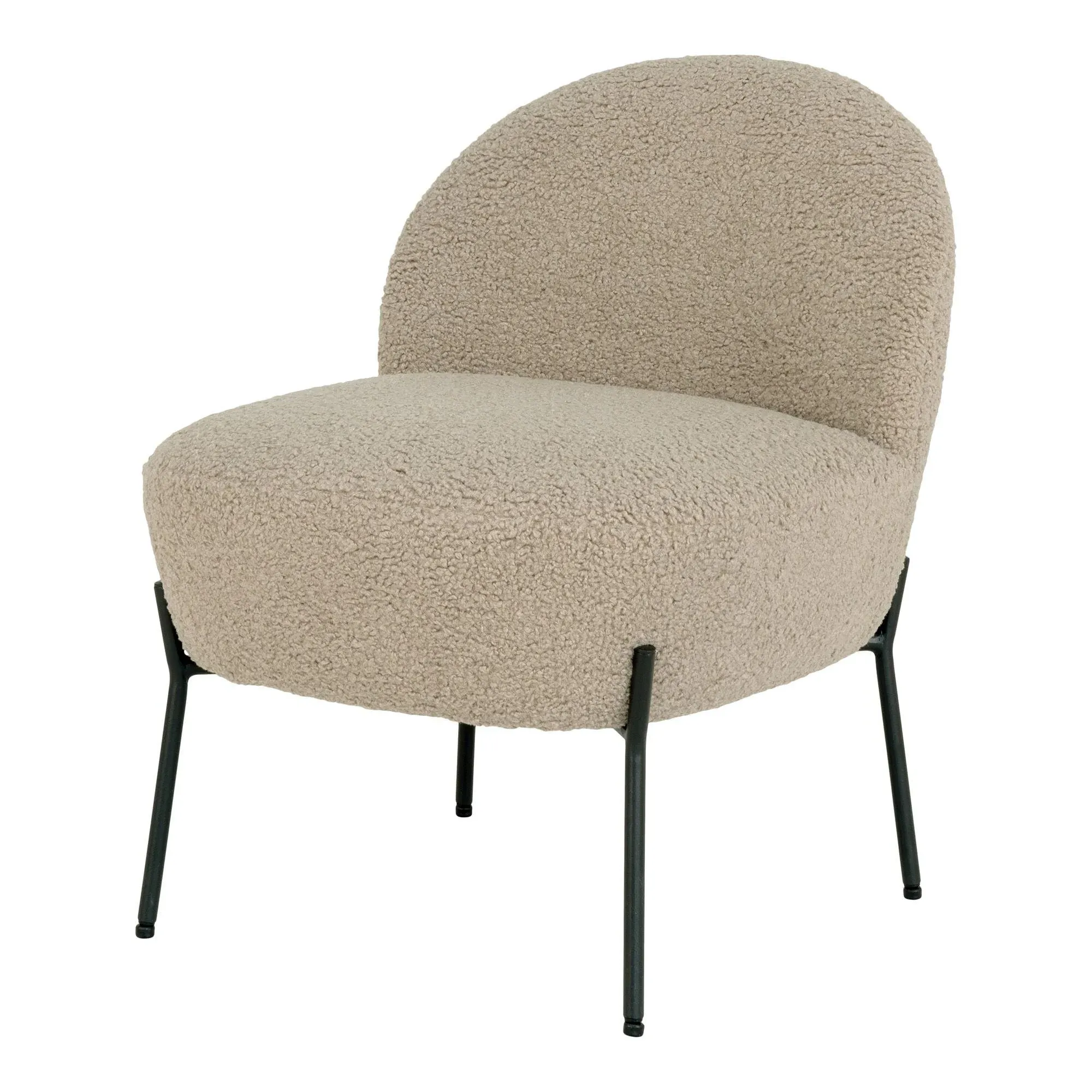 Merida Lounge Chair - Beige, Fabric
