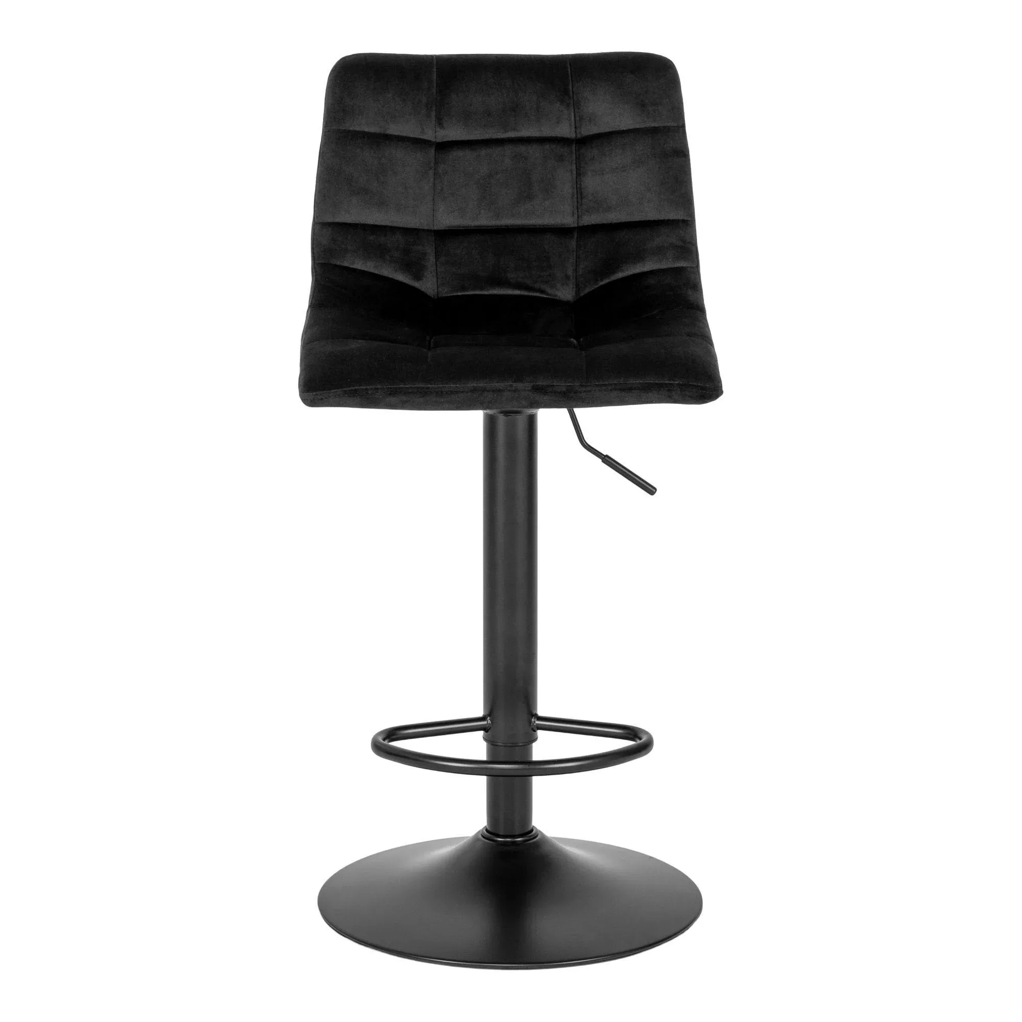 Middelfart Adjustable Barstool with Back - Black, Velvet