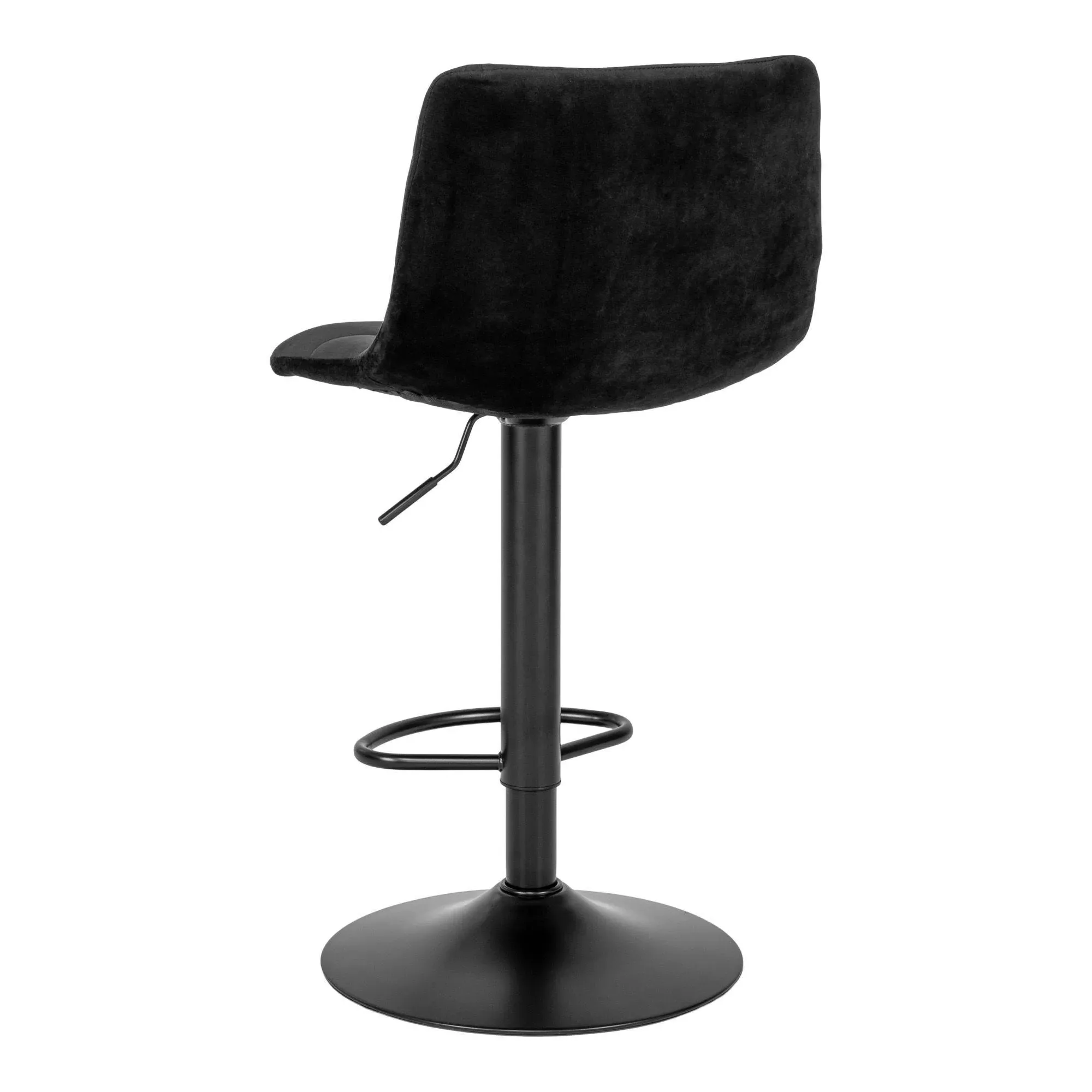 Middelfart Adjustable Barstool with Back - Black, Velvet