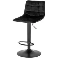 Middelfart Adjustable Barstool with Back - Black, Velvet