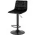 Middelfart Adjustable Barstool with Back - Black, Velvet