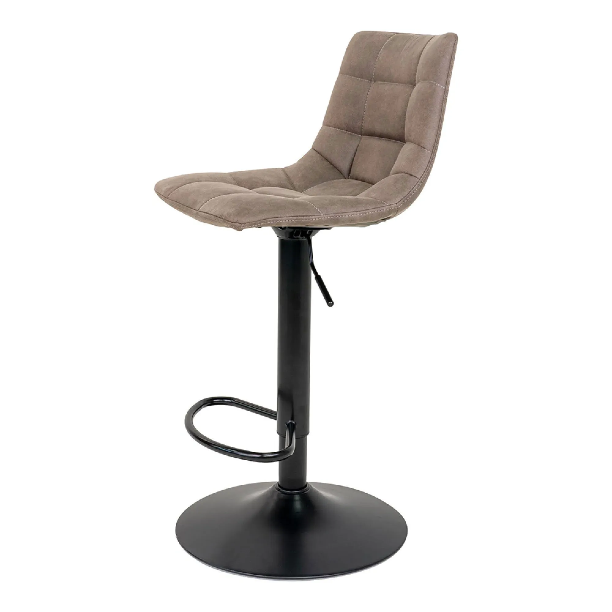 Middelfart Adjustable Barstool with Back - Brown, Fabric