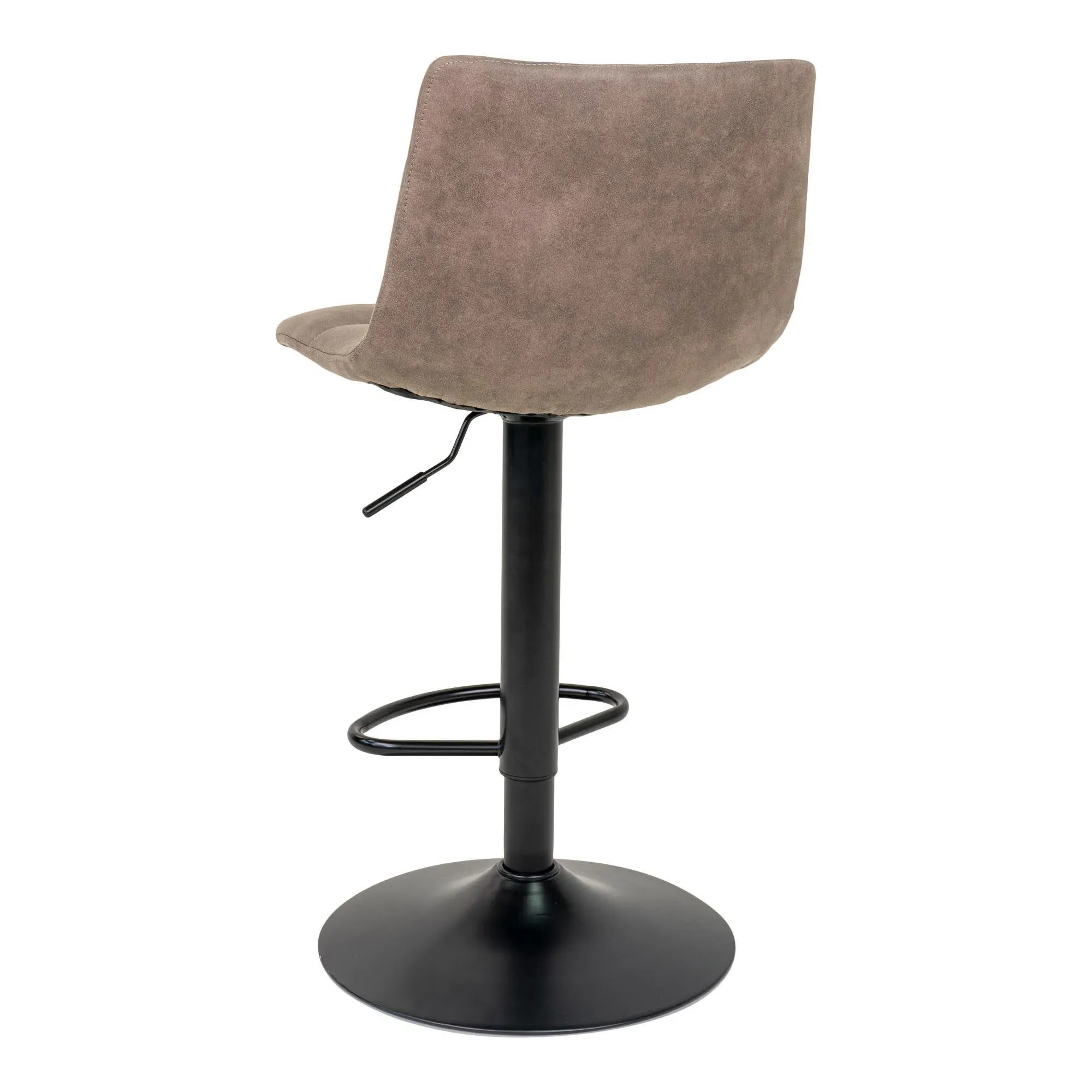 Middelfart Adjustable Barstool with Back - Brown, Fabric