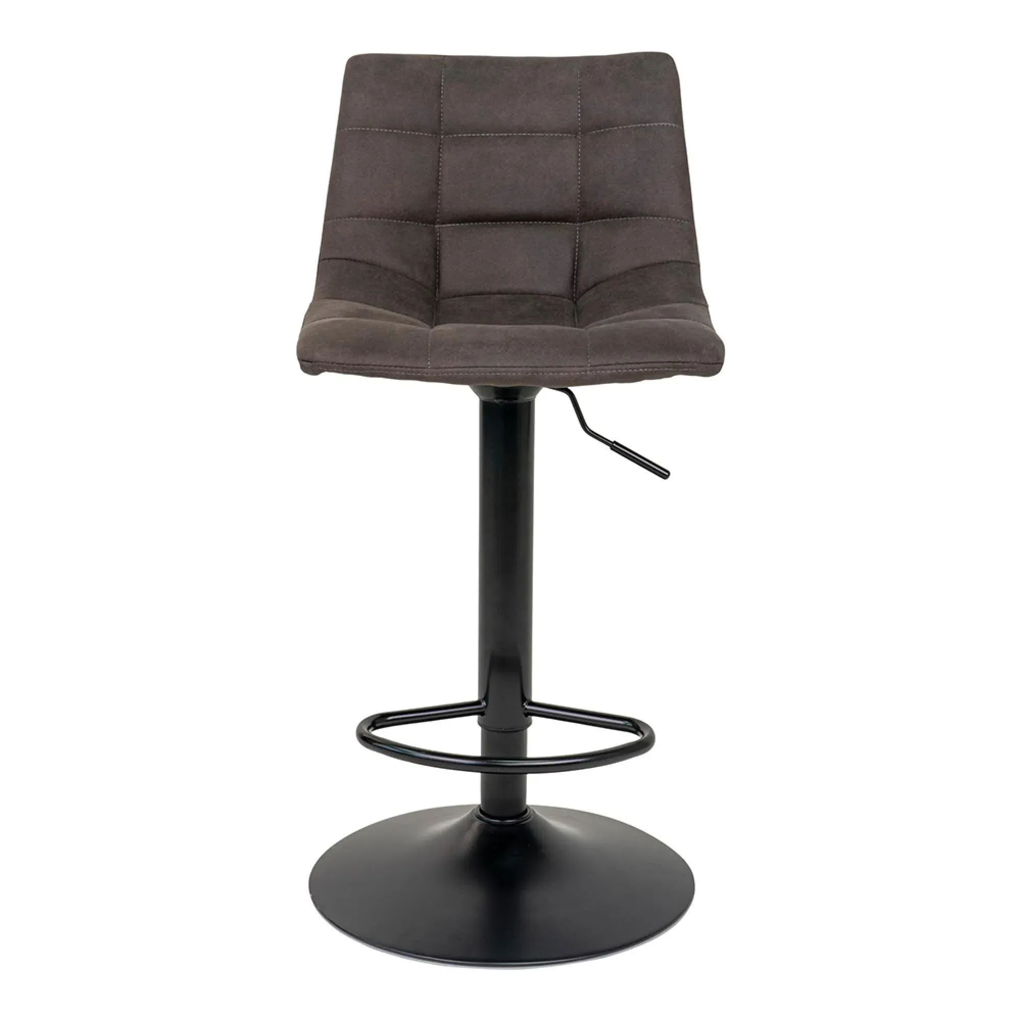 Middelfart Adjustable Barstool with Back - Grey, Fabric