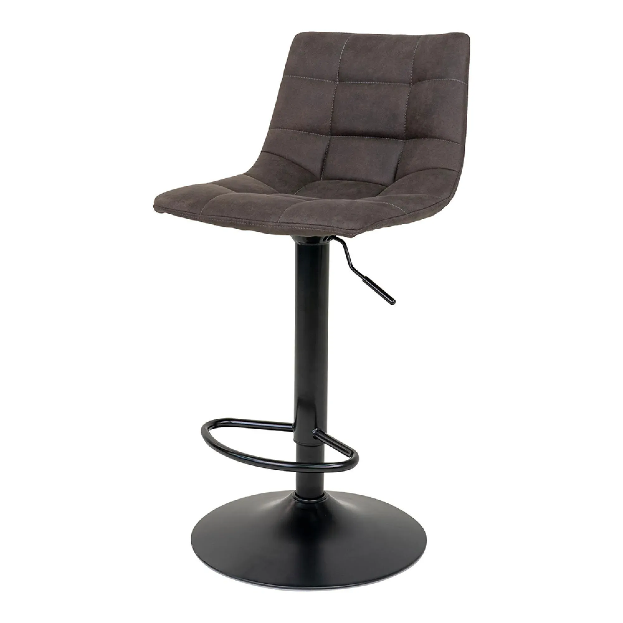 Middelfart Adjustable Barstool with Back - Grey, Fabric