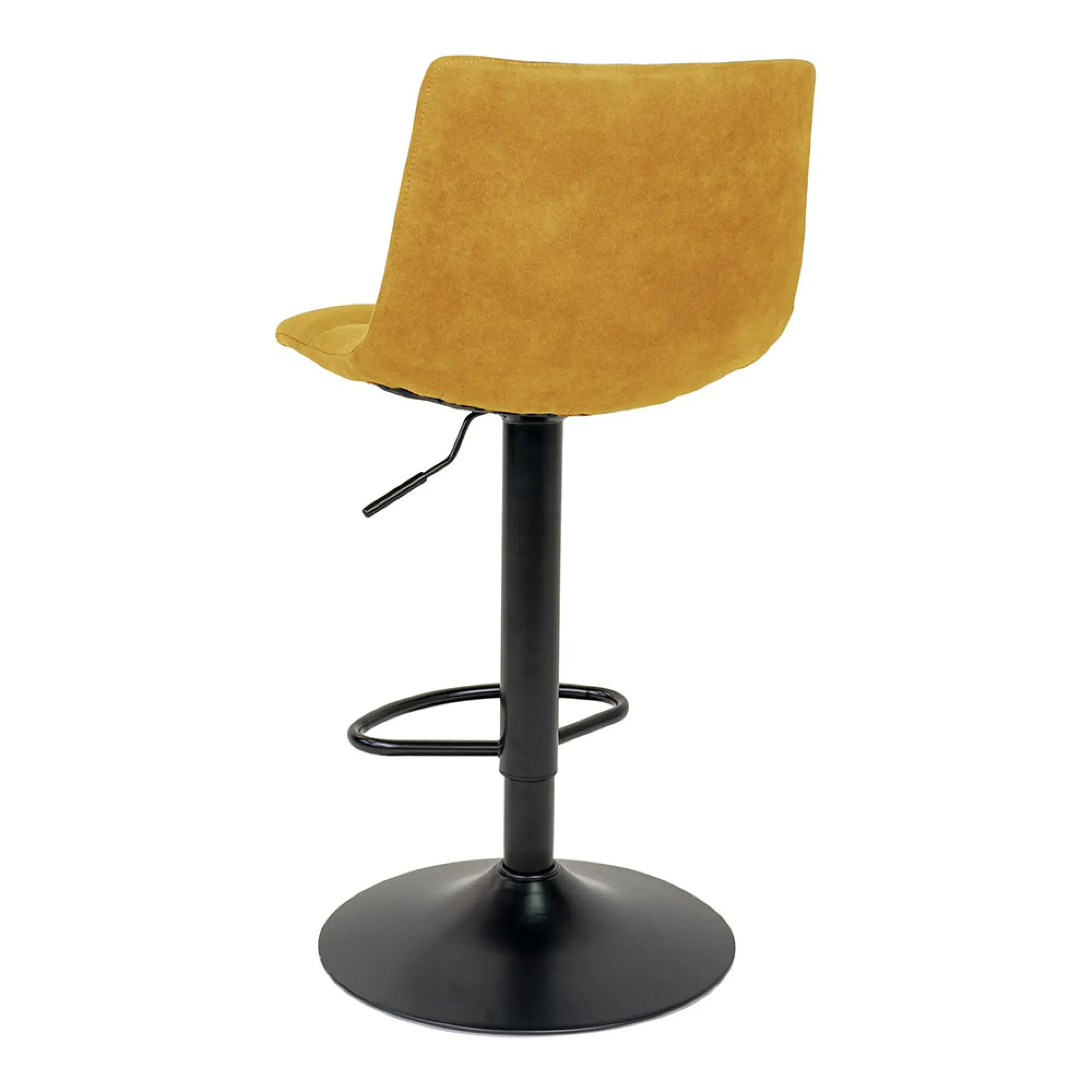 Middelfart Adjustable Barstool with Back - Mustard, Velvet