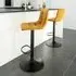 Middelfart Adjustable Barstool with Back - Mustard, Velvet