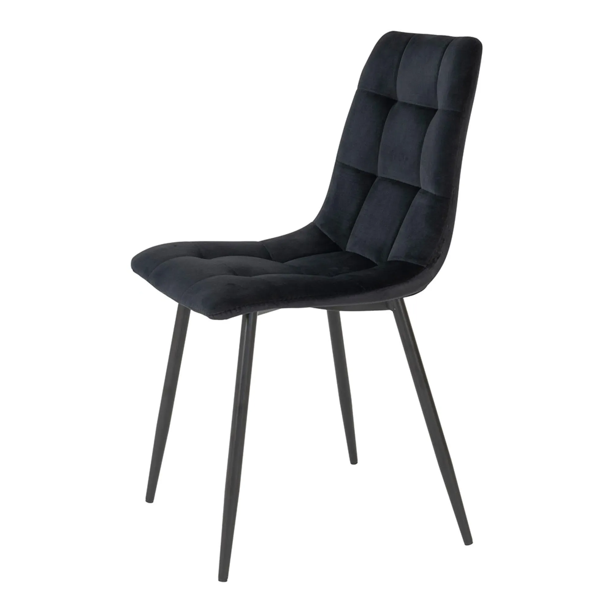 Middelfart Dining Chair Set of 2 - Black, Velvet