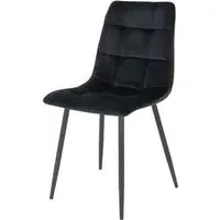 Middelfart Dining Chair Set of 2 - Black, Velvet